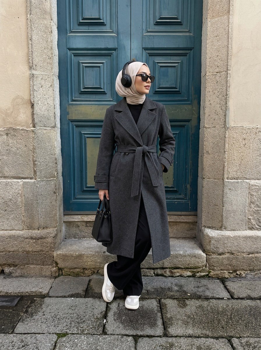 Vv Oversize Çift Düğme Kaban Antrasit