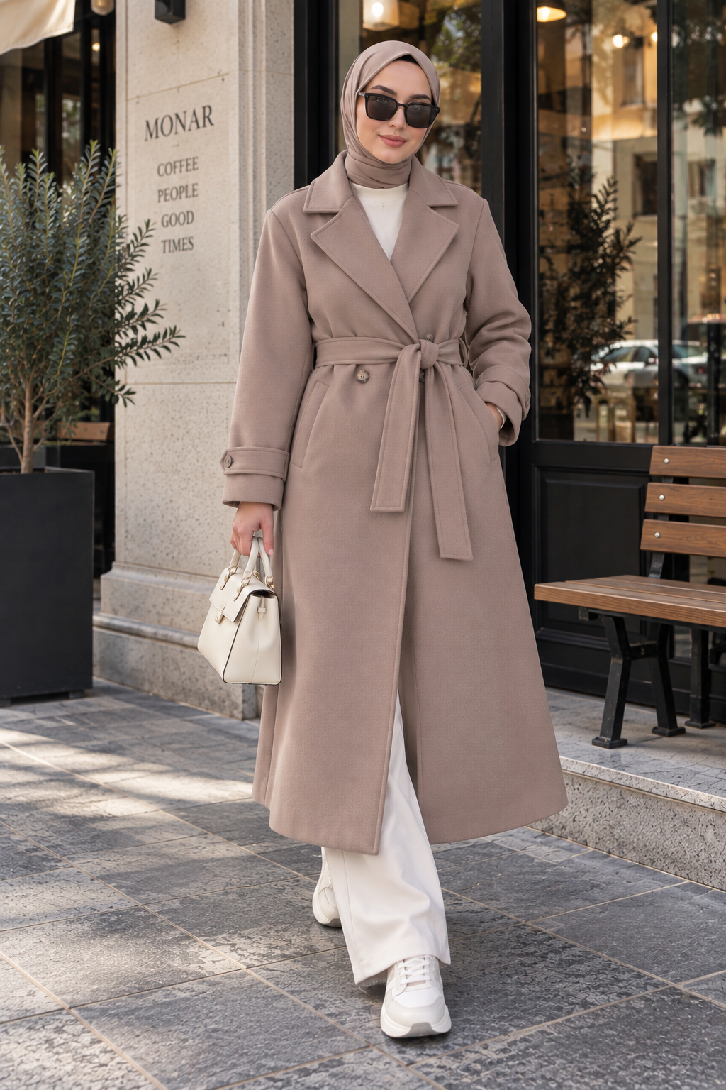 Vv Oversize Çift Düğme Kaban Vizon