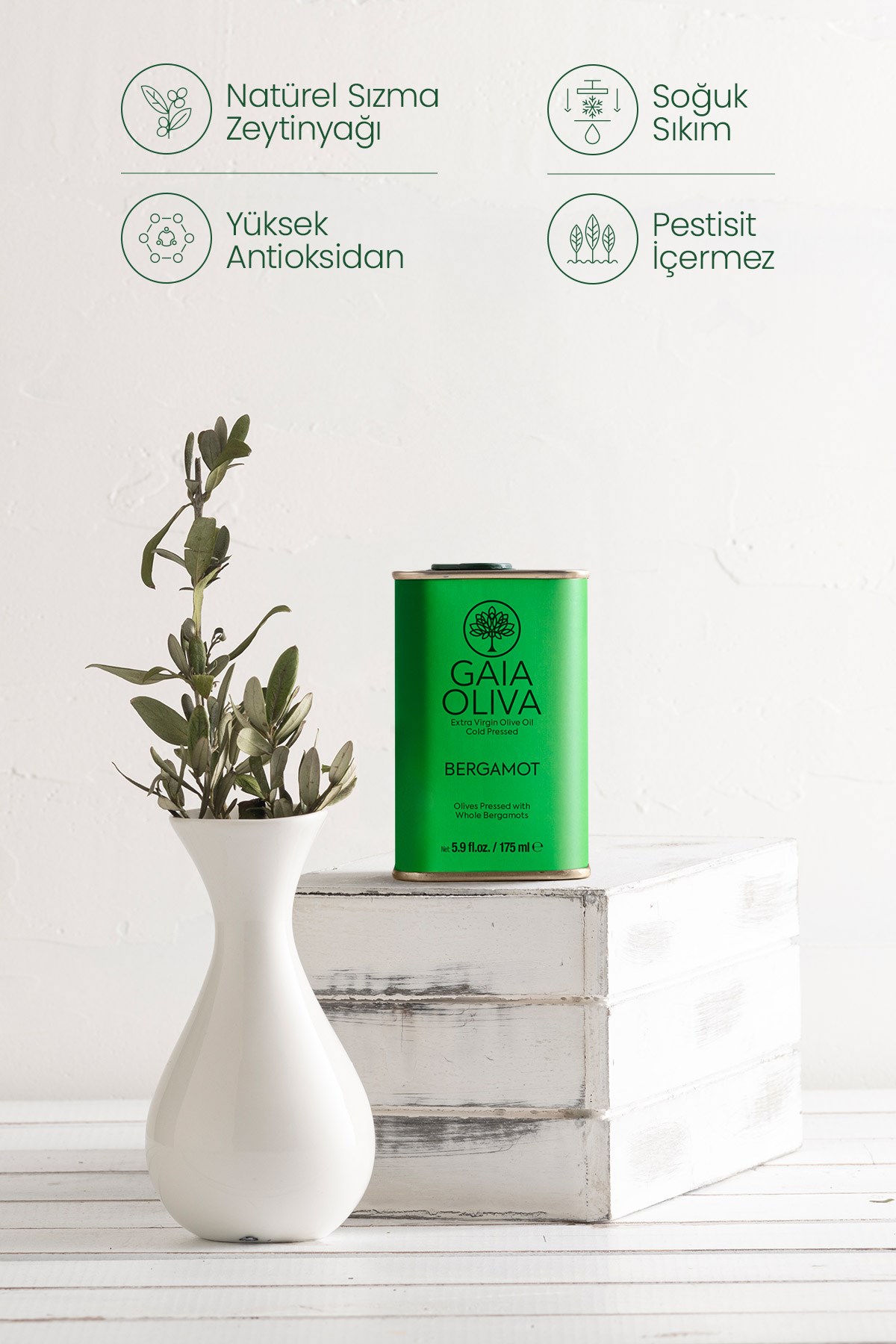 Bergamot Çeşnili 175 ml Natürel Sızma Zeytinyağı