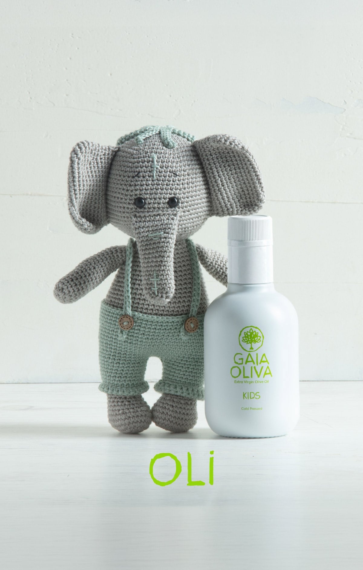 KIDS Çocuklara Özel Zeytinyağı ve El Yapımı Oli Amigurumi Fil Seti