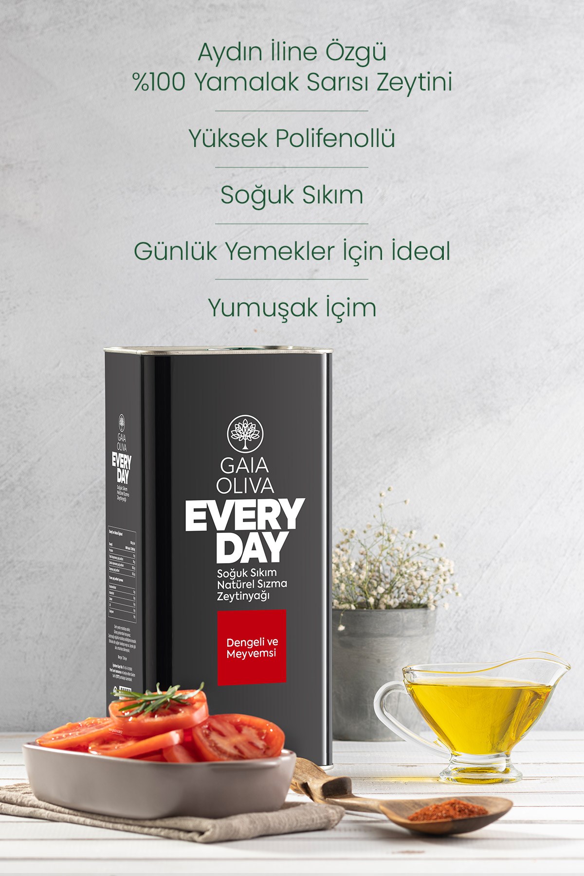 Everyday Yamalak Sarısı 5 lt Natürel Sızma Zeytinyağı