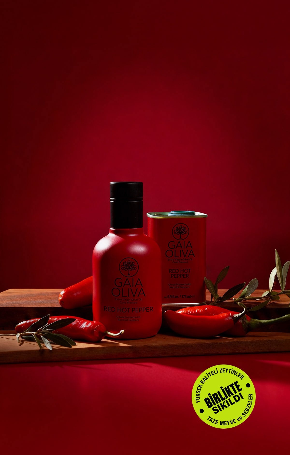 Kırmızı Acı Biber Çeşnili 250 ml Natürel Sızma Zeytinyağı
