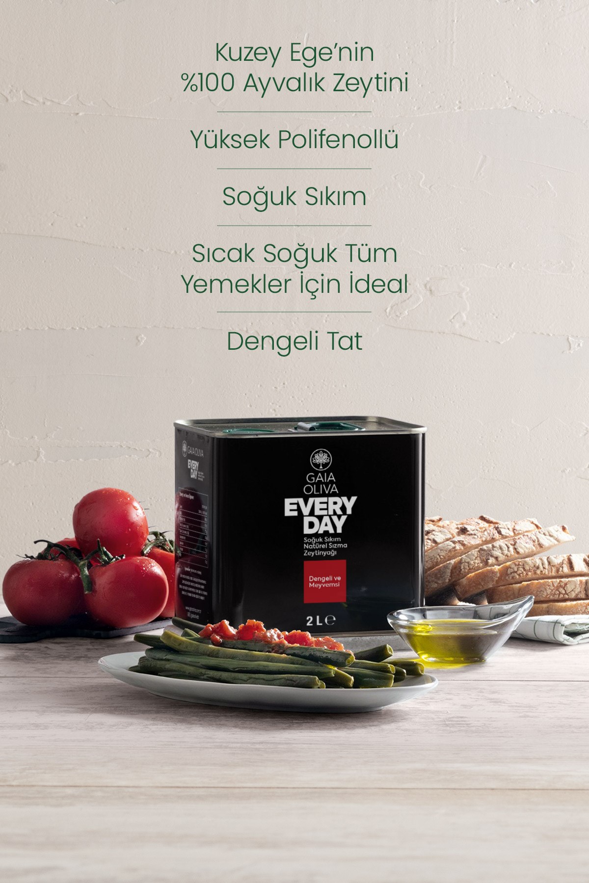 Everyday Ayvalık 2 lt Natürel Sızma Zeytinyağı