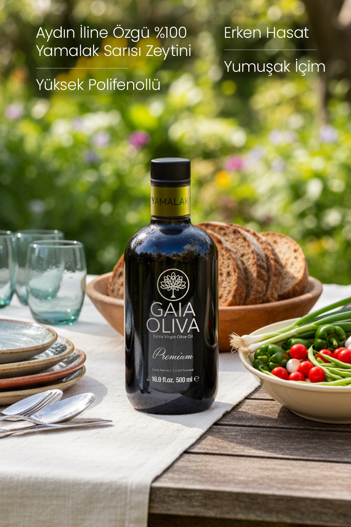 Premium Yamalak Sarısı 500 ml Erken Hasat Natürel Sızma Zeytinyağı
