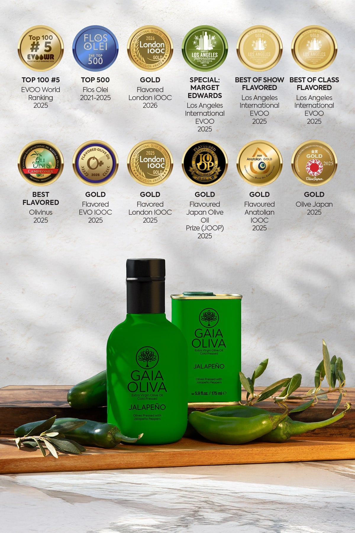 Jalapeno Çeşnili 250 ml Natürel Sızma Zeytinyağı