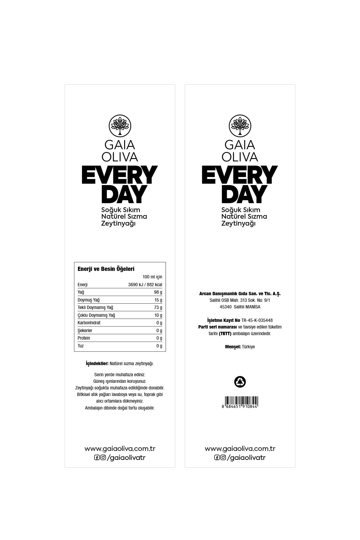 Everyday Yamalak Sarısı 5 lt Natürel Sızma Zeytinyağı