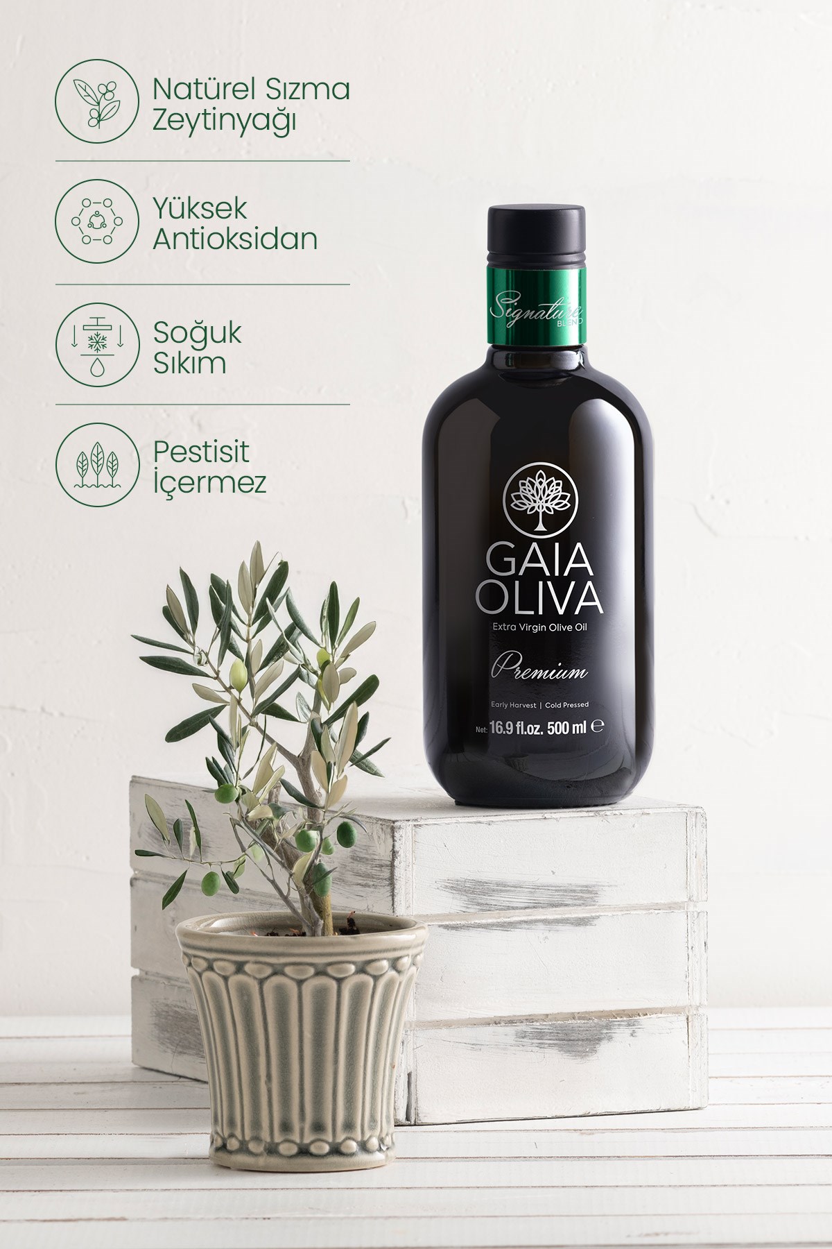 Premium Signature Blend 500 ml Erken Hasat Natürel Sızma Zeytinyağı