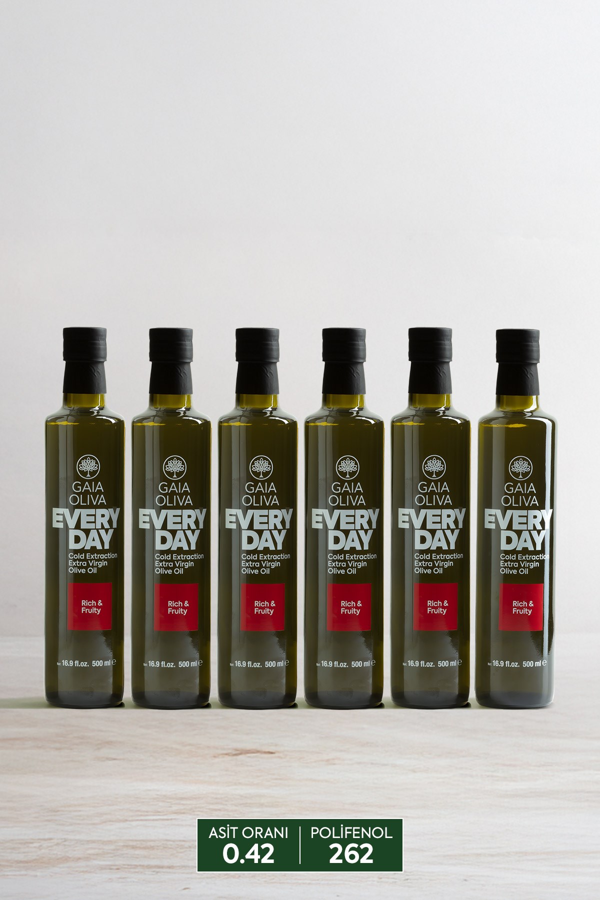 6lı Everyday 500 ml Natürel Sızma Zeytinyağı