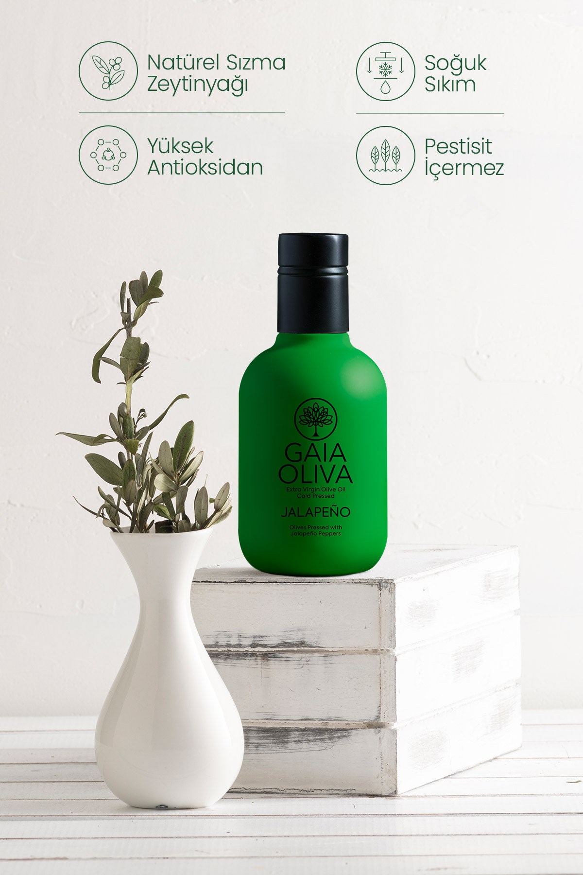 Jalapeno Çeşnili 250 ml Natürel Sızma Zeytinyağı