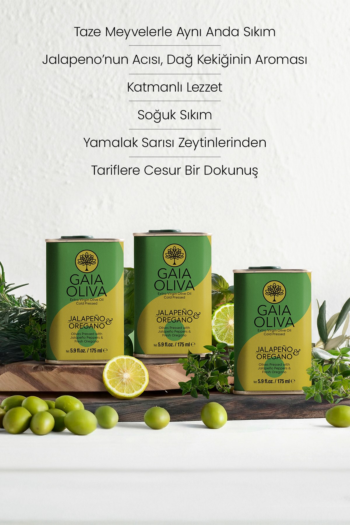 Jalapeno-Dağ Kekiği Mix Çeşnili 175 ml Natürel Sızma Zeytinyağı