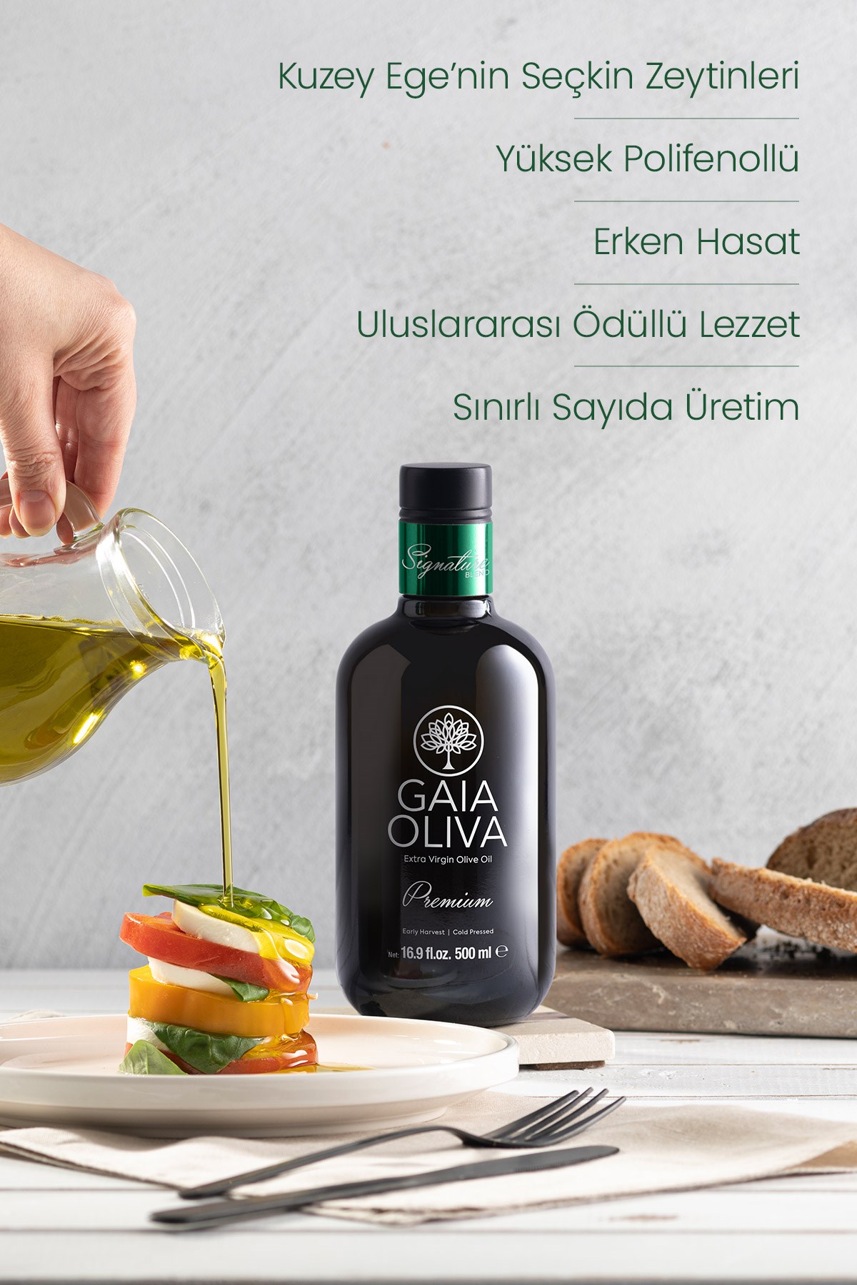 Premium Signature Blend 500 ml Erken Hasat Natürel Sızma Zeytinyağı