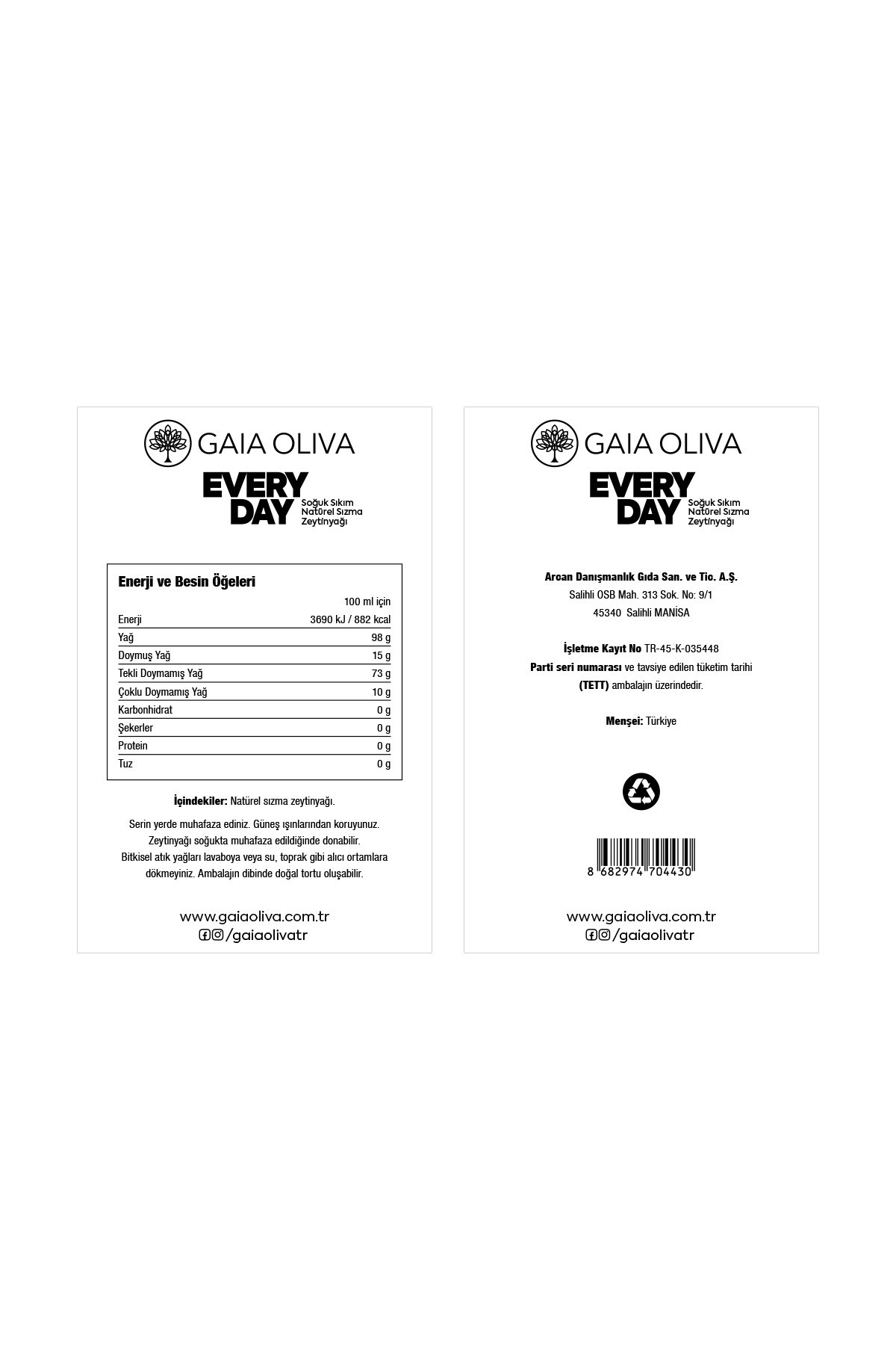Everyday Ayvalık 2 lt Natürel Sızma Zeytinyağı