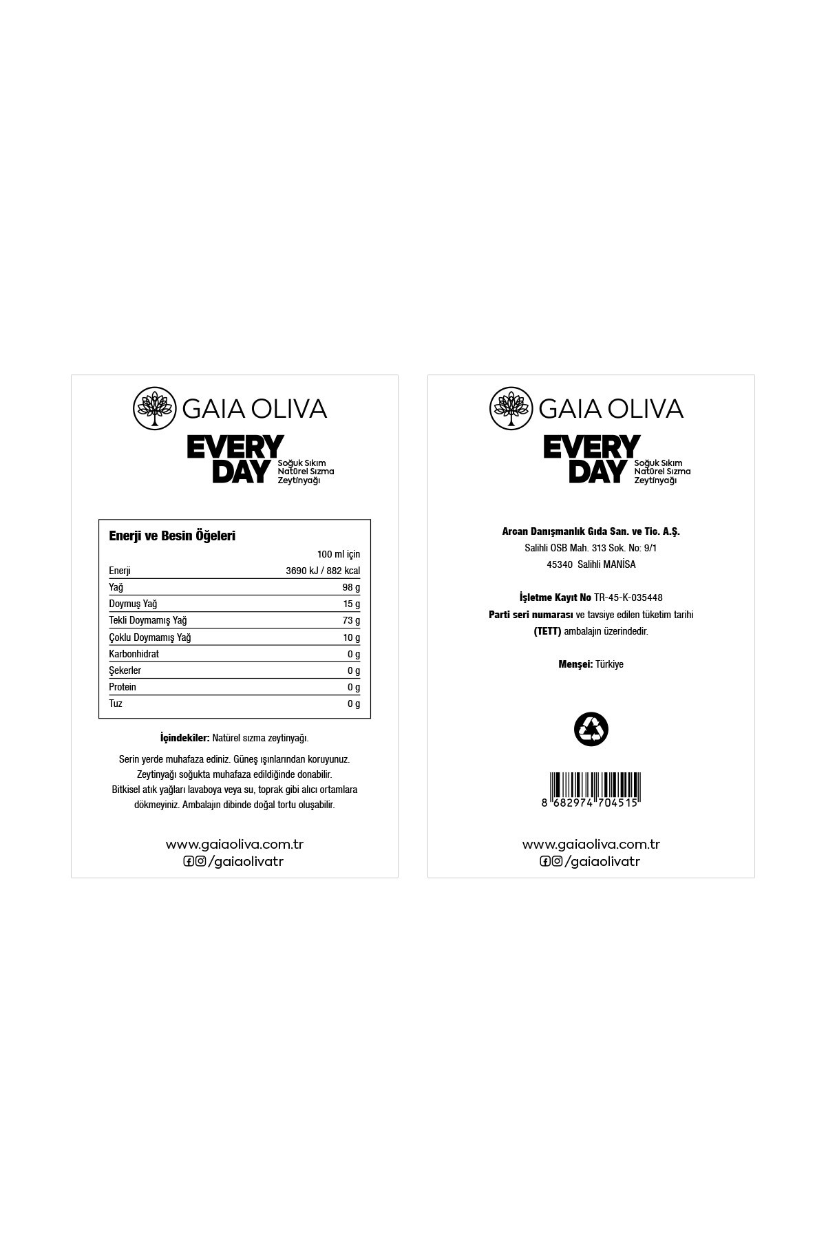 Everyday Trilye 2 lt Natürel Sızma Zeytinyağı