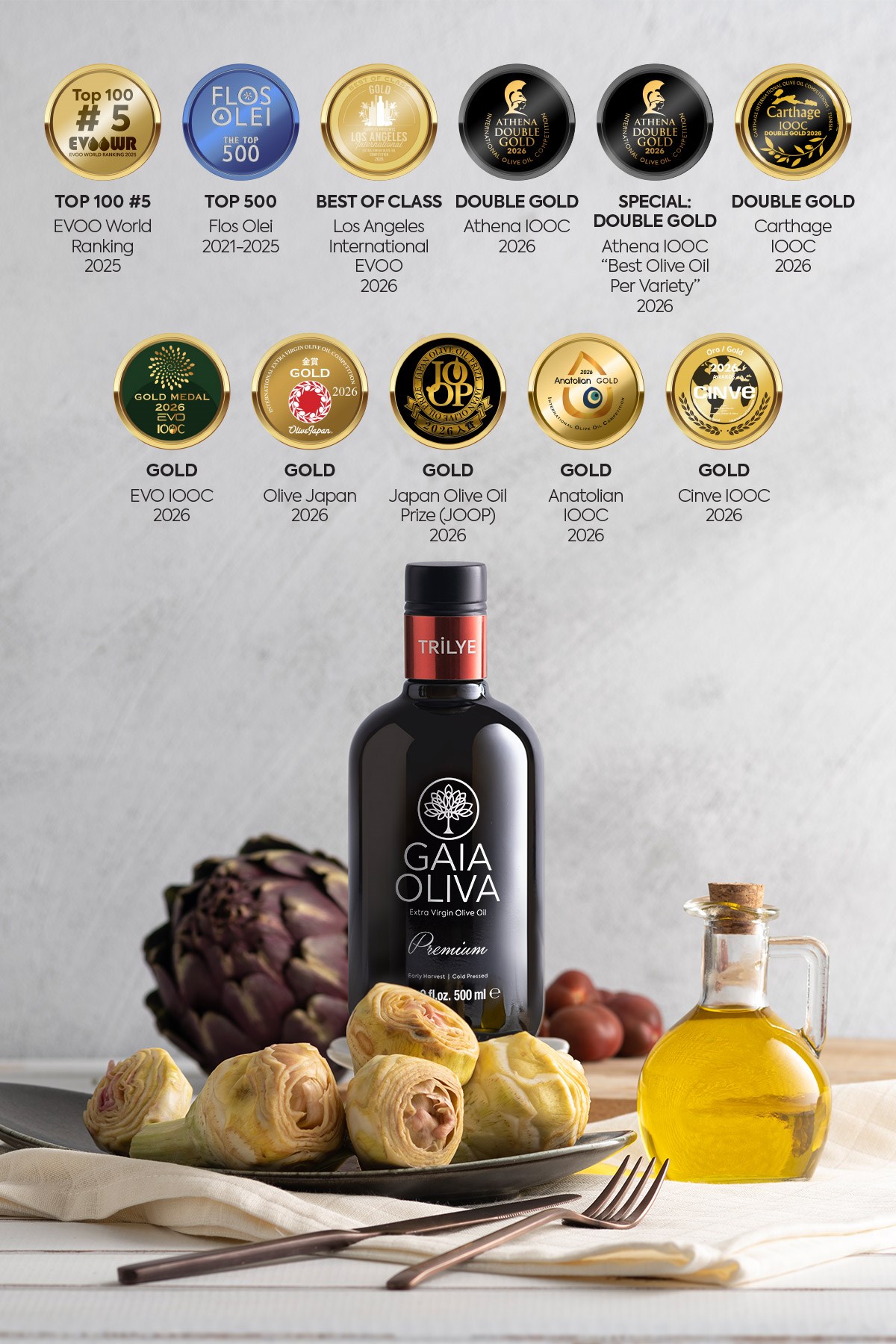 Premium Trilye 500 ml Erken Hasat Natürel Sızma Zeytinyağı