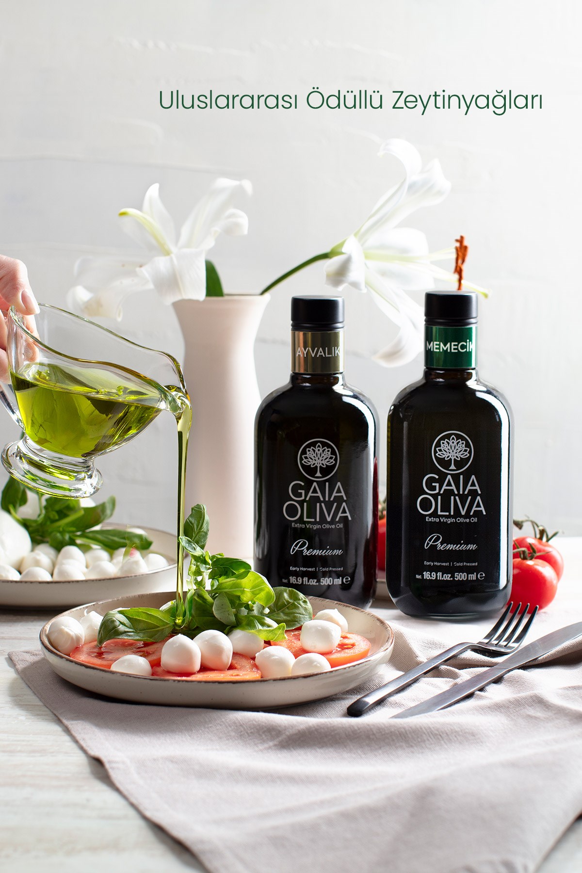 2li Premium Ayvalık ve Premium Memecik 500 ml Erken Hasat Natürel Sızma Zeytinyağı