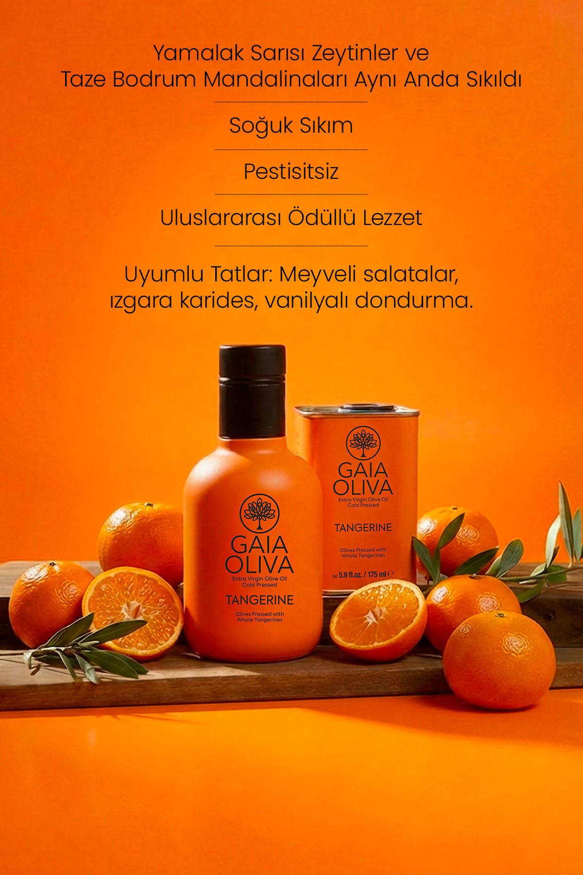 Mandalina Çeşnili 175 ml Natürel Sızma Zeytinyağı