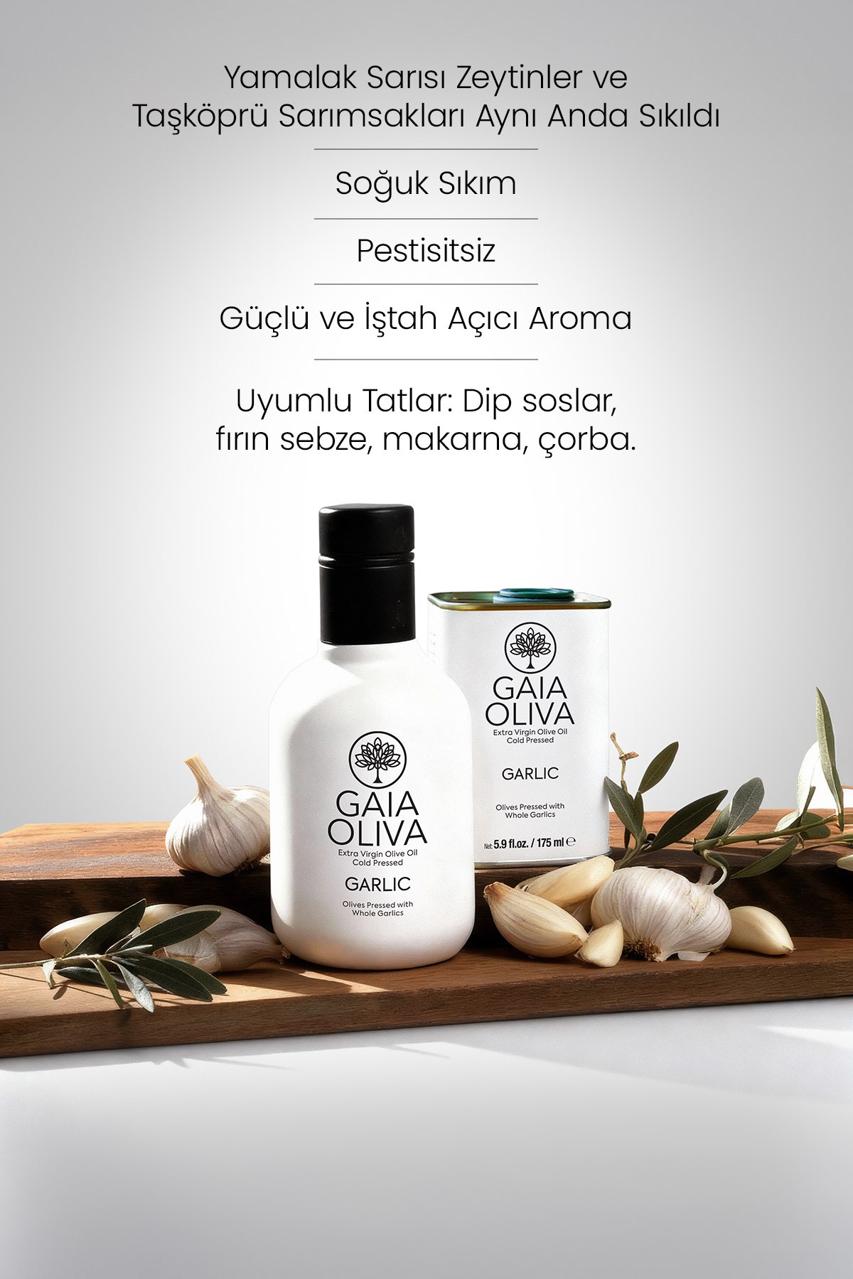 Sarımsak Çeşnili 175 ml Natürel Sızma Zeytinyağı