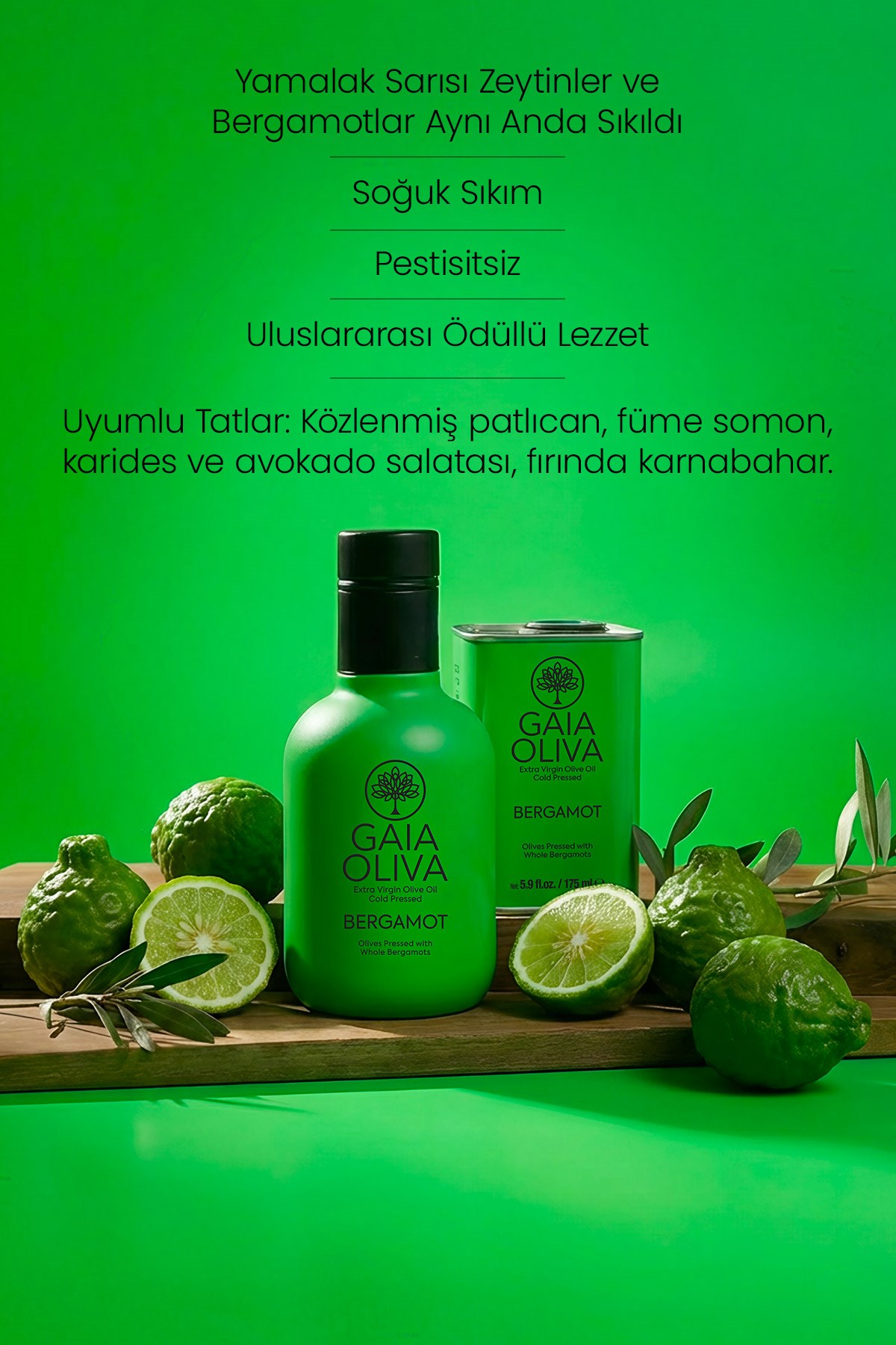 Bergamot Çeşnili 175 ml Natürel Sızma Zeytinyağı