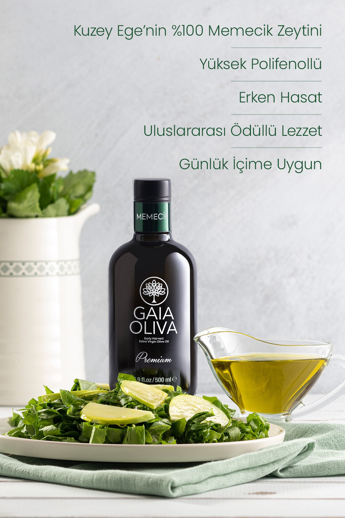 Premium Memecik 500 ml Erken Hasat Natürel Sızma Zeytinyağı