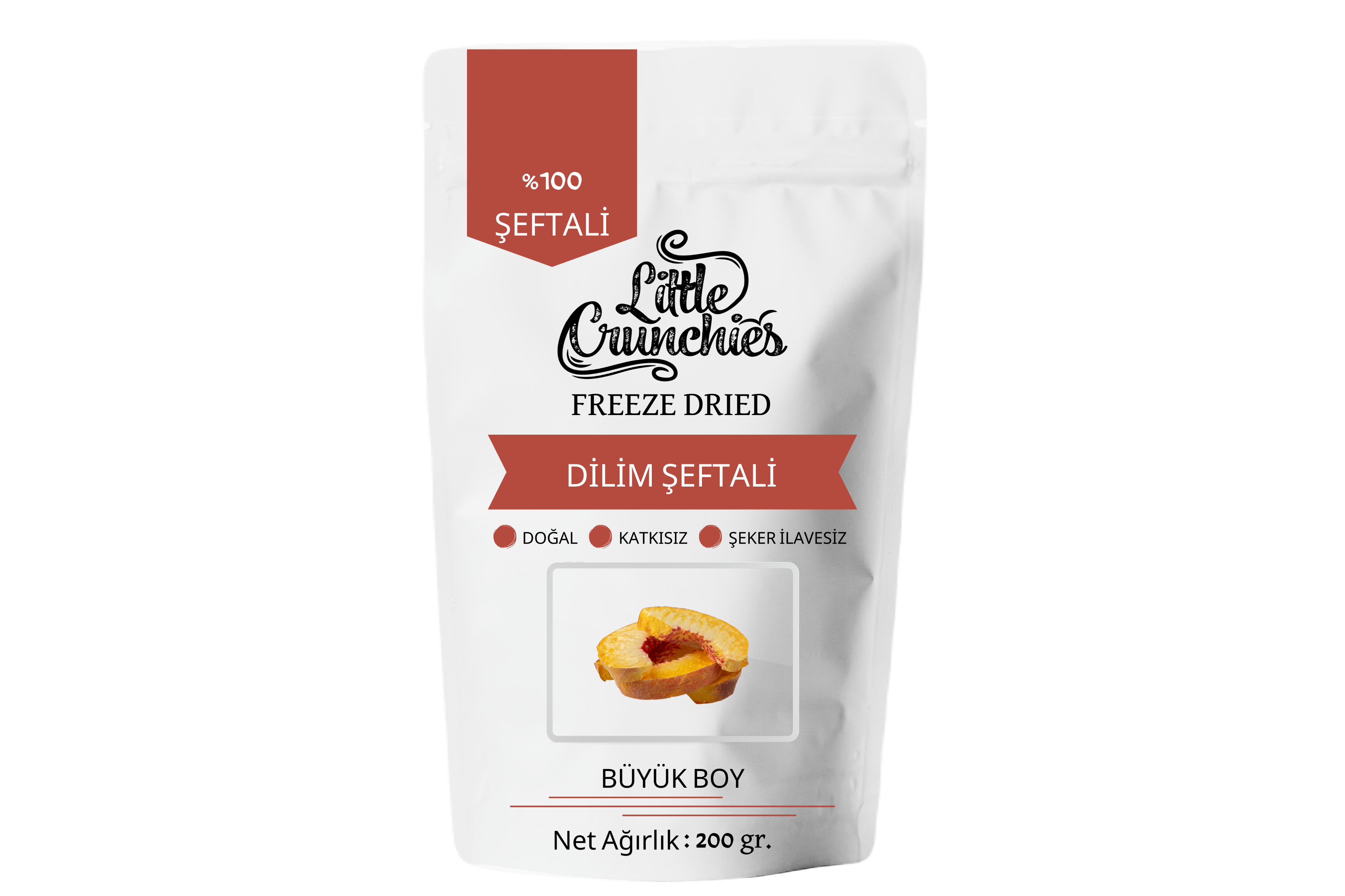 Freeze Dried Dilim Şeftali - 200 Gr. - Büyük Boy - Dondurularak Kurutulmuş