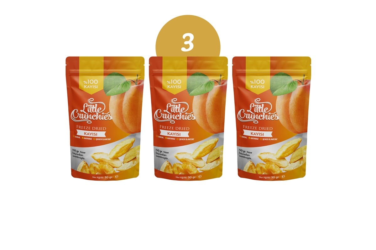 Freeze Dried Kayısı 3'lü Paket - Dondurularak Kurutulmuş - 3x30 Gr. 