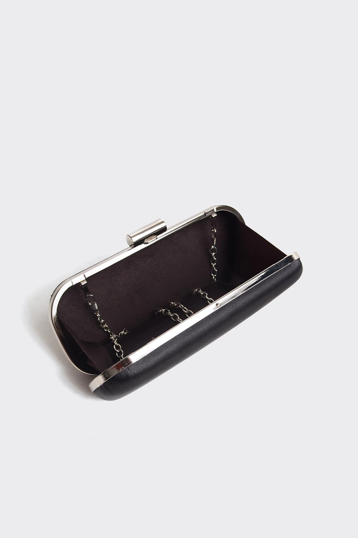 Gümüş Saten Gümüş Kapaklı Clutch Abiye Çanta