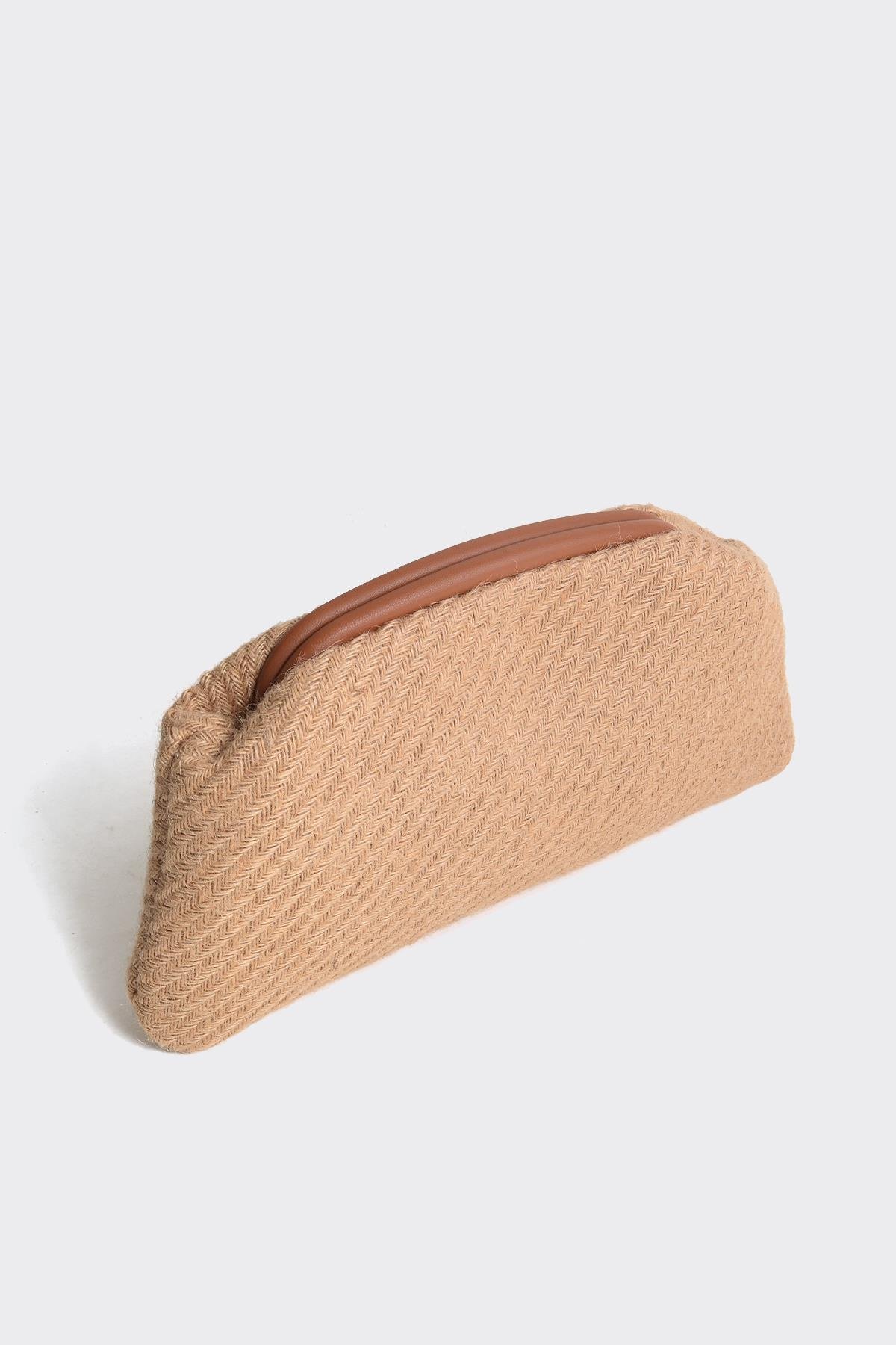 Taba Jüt Clutch Portföy Hasır Çanta