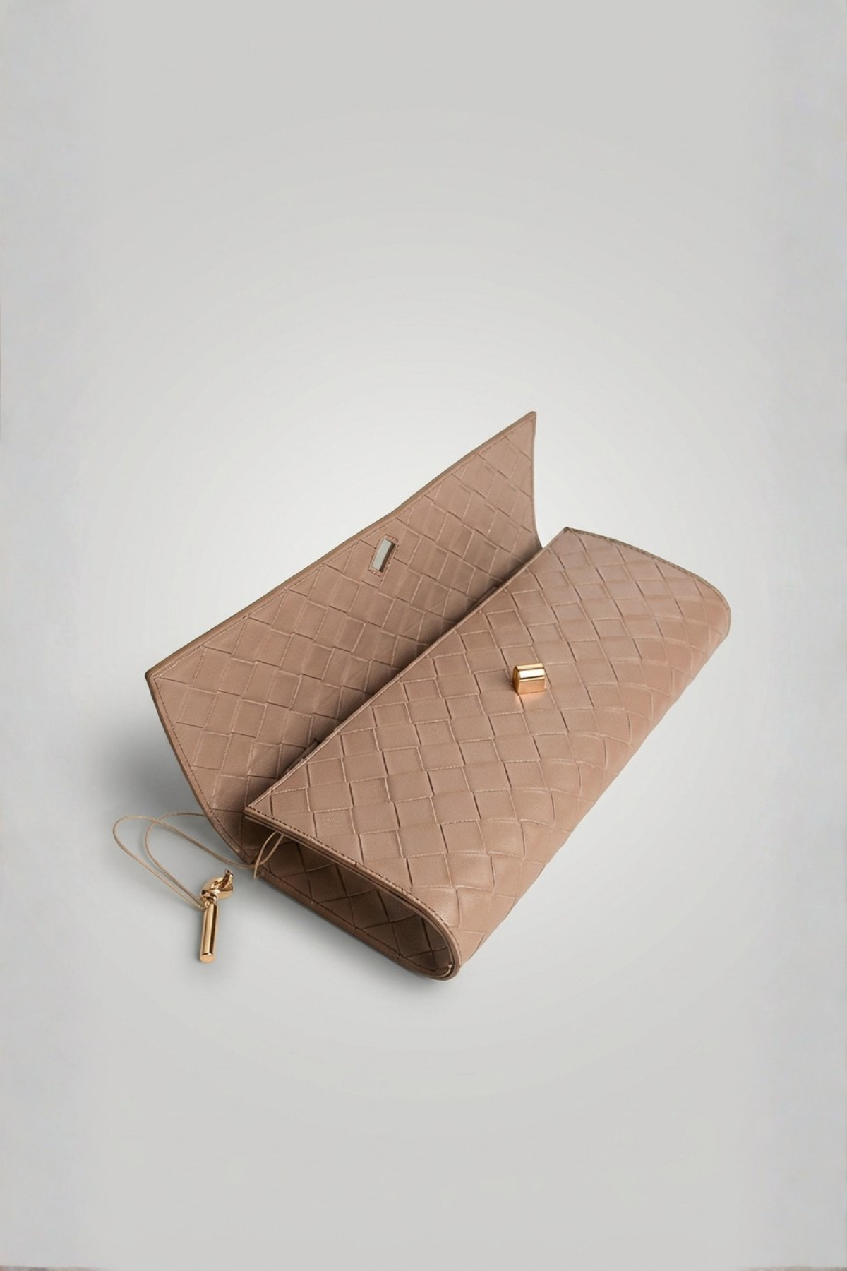 Vizon Örgü Derili Portföy Clutch Çanta