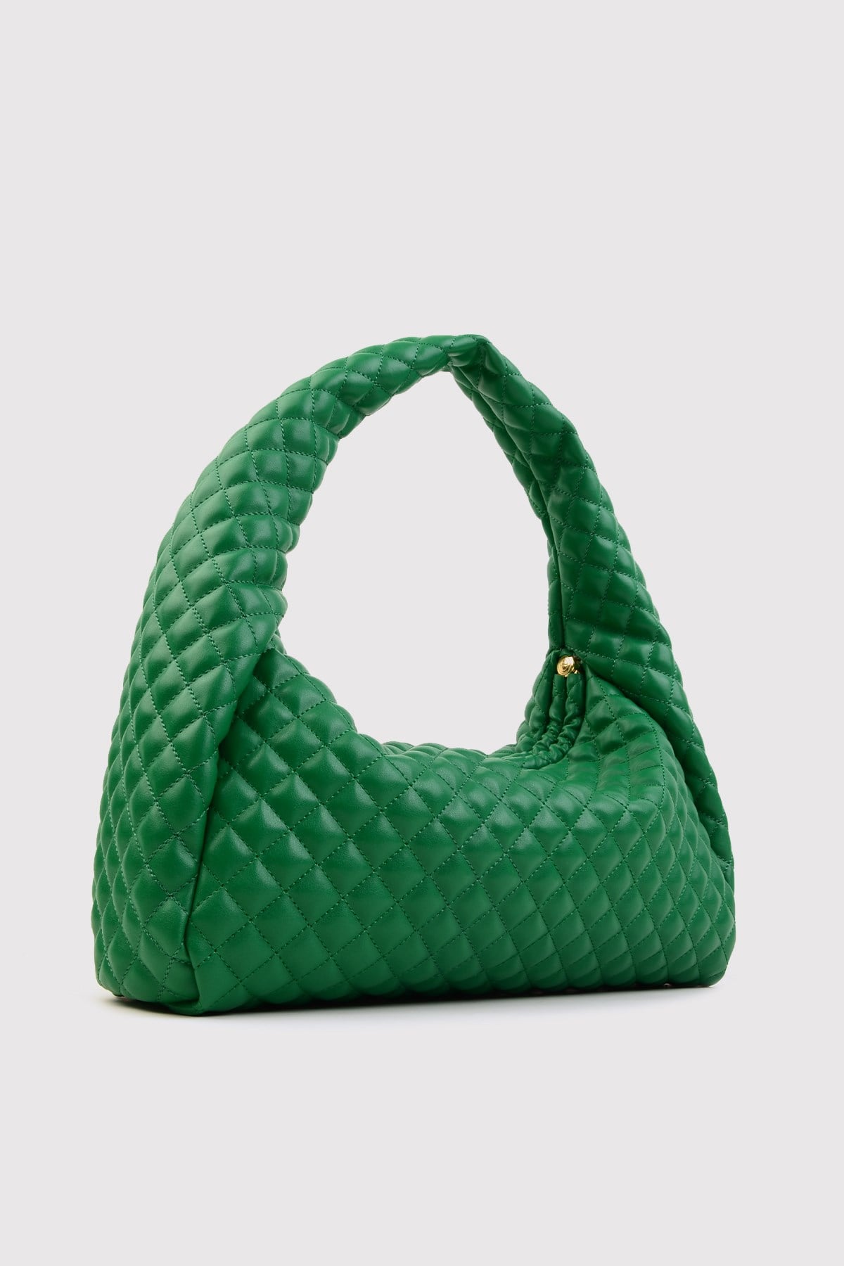 Yeşil Kadın Kapitone Omuz Çantası