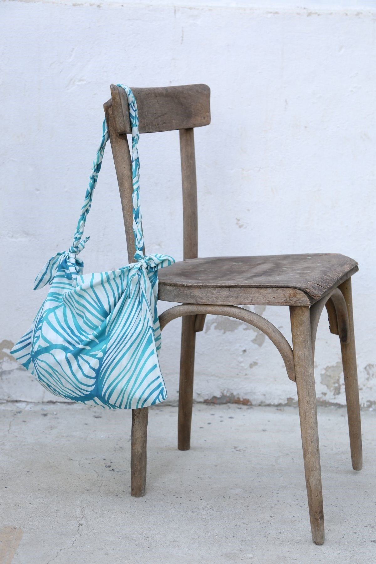 KNIT HANDLE SCARFBAG-TURKUAZ