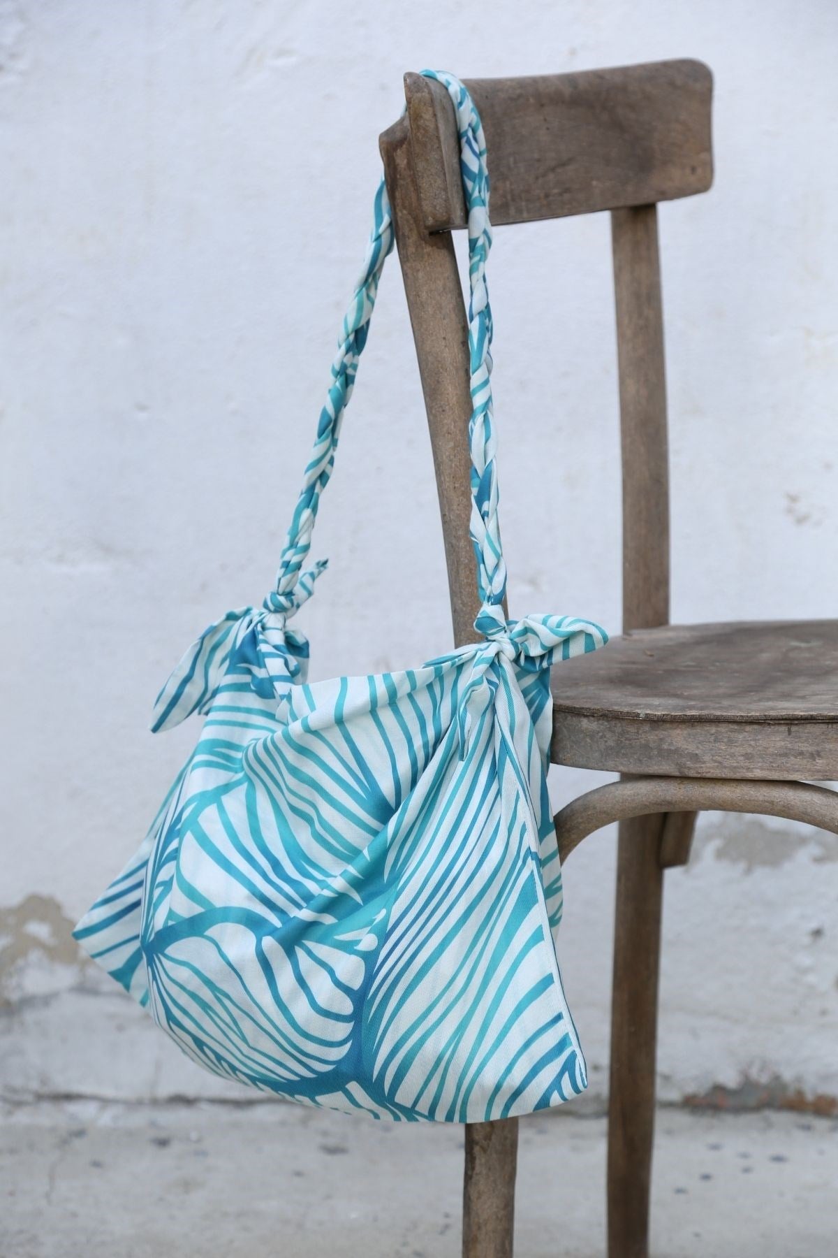 KNIT HANDLE SCARFBAG-TURKUAZ