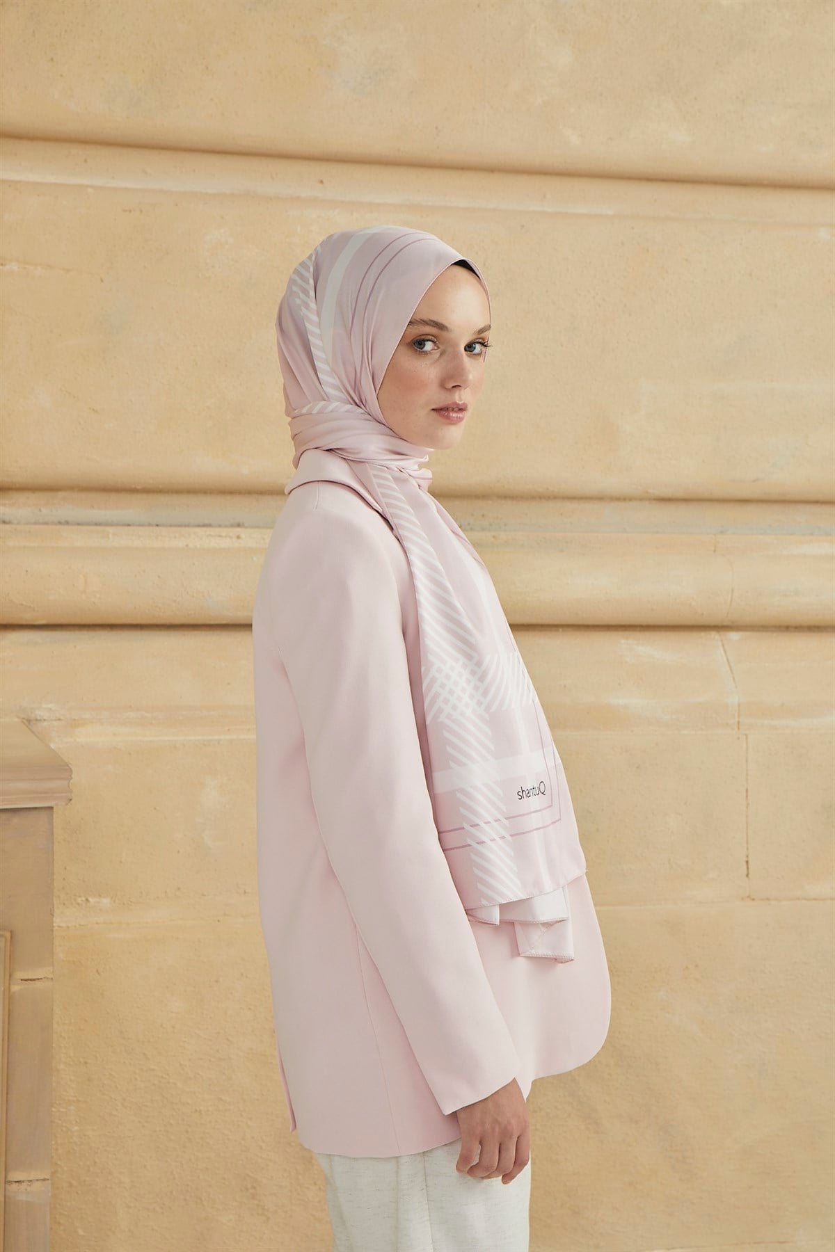 SHANTUQ TWILL ŞAL CLASSY DESEN-PEMBE-2
