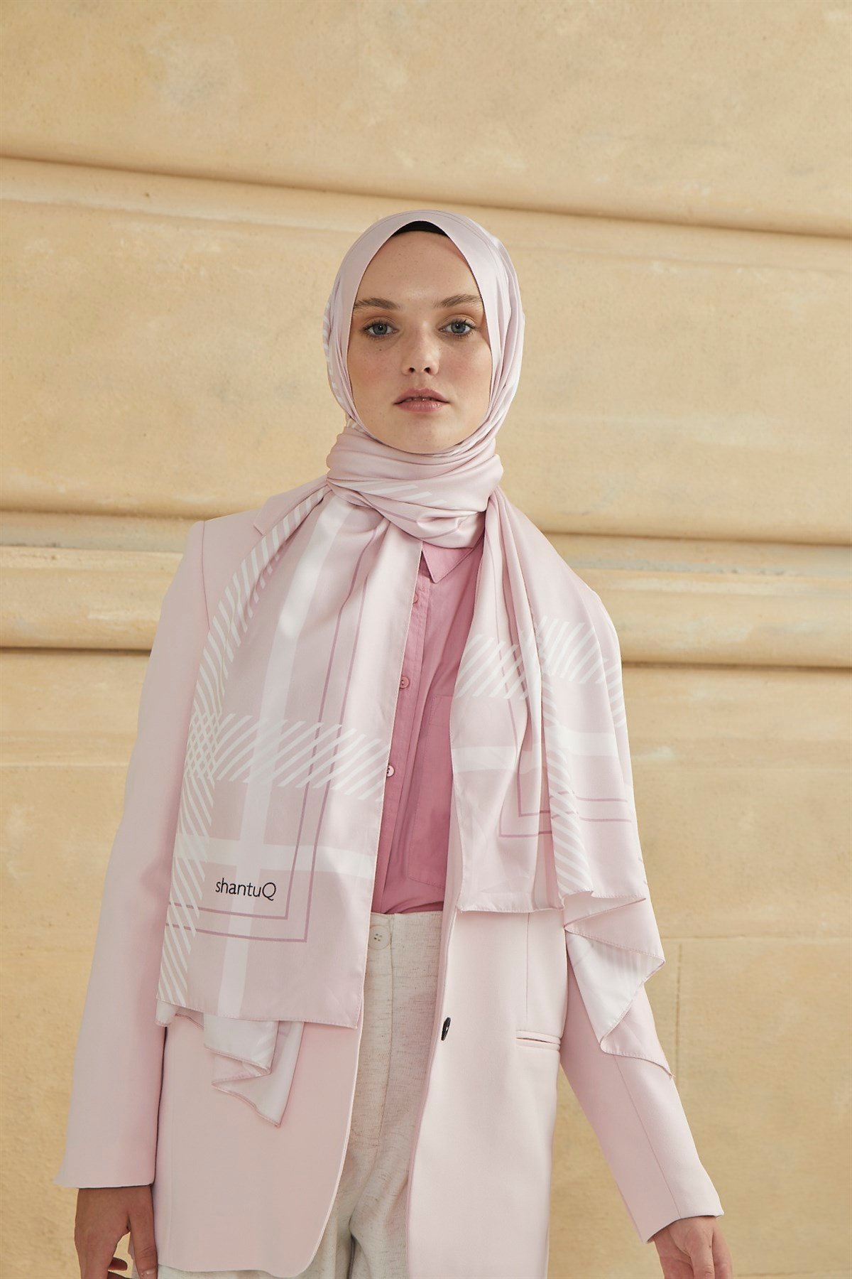 SHANTUQ TWILL ŞAL CLASSY DESEN-PEMBE-2