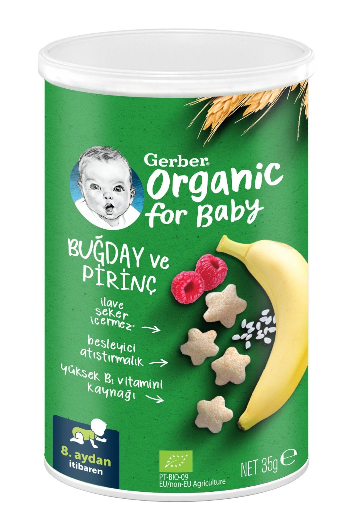 Organik Pirinçli Buğdaylı Muzlu Bebek Atıştırmalığı 35gr X 2 Adet
