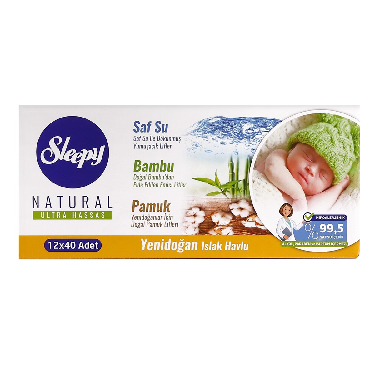 Sleepy Islak Mendil Yenidoğan 40X12'li
