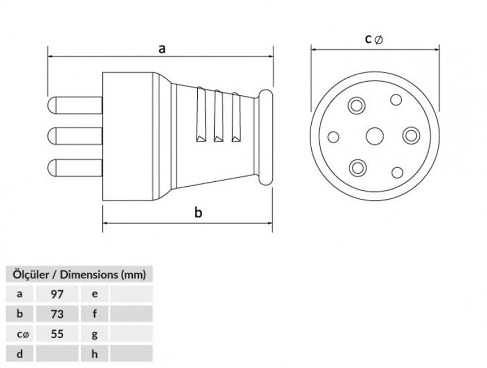 Bk1-2504-4011 Kauçuk Erkek Fiş 380VFiş ve PrizlerBEMİSBK1-2504-4011-11786