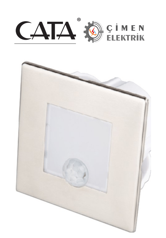 CATA CT 5183 1.5 W Radar Sensörlü Kare Koridor Aydınlatması 6400K Beyaz ışıkCATA CT 5183 6400K Beyazışık 1.5 W Radar Sensörlü Koridor Led SpotKoridor AydınlatmalarıCATACT-5183B-12409