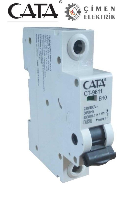 CATA CT 9611 1X10A B 4.5kA Tipi Otomatik SigortaCATA CT 9611 1X10A B 4.5kA Tipi Otomatik SigortaOtomatik SigortalarCATACT-9611-26818