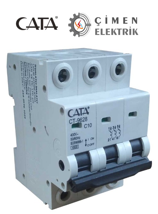 CATA CT 9628 3X10A 4.5kA C Tipi Otomatik SigortaOtomatik SigortalarCATACT-9628 -27982