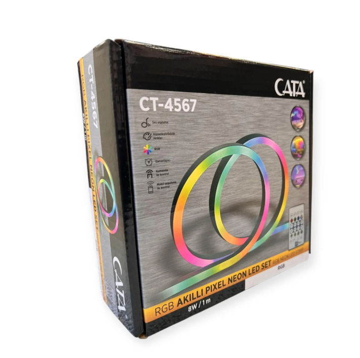 CATA CT 4567 RGB Pixel Neon Led Seti USB Girişli Kumandalı 5 MetreŞerit ve Hortum LedlerCATACT-4567-31150