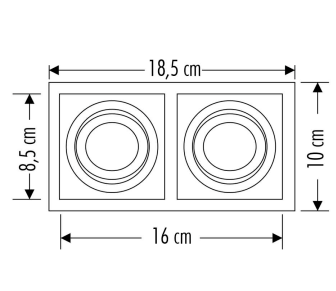 CATA CT 5005 İkili Siyah Spot KasasıCATA CT 5005 İkili Siyah Spot KasasıSıva Altı Led SpotlarCATACT-5005-20801