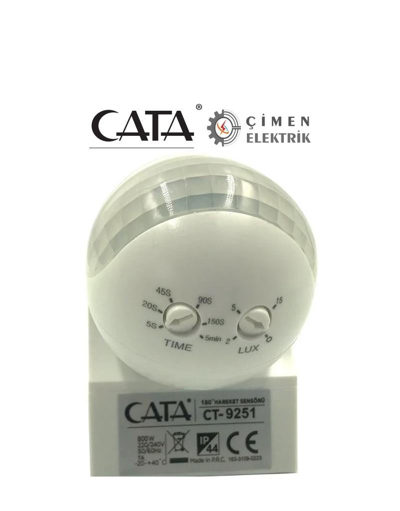 CATA CT 9251 IP 44 DIŞMEKAN DUVAR SENSÖRÜZaman Saatleri ve SensörlerCATACT-9251-21195