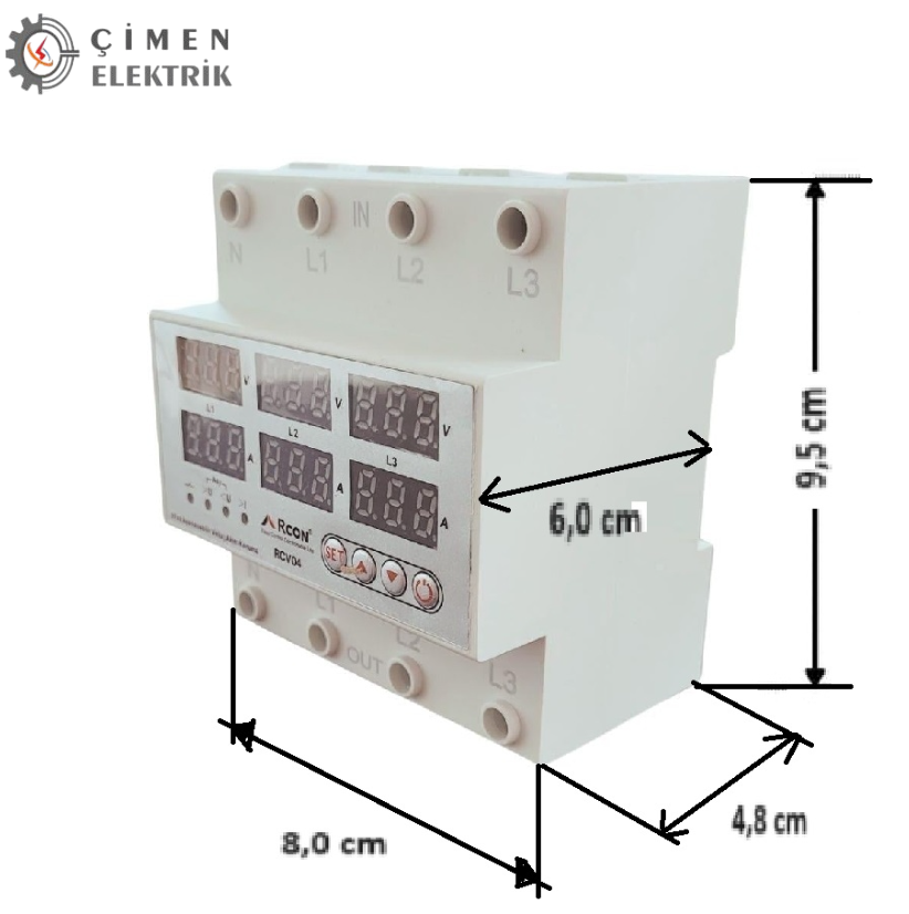 RCON RCV 04 Voltaj Ve Akım Koruma  Regülatörü 380VZaman Saatleri ve SensörlerDiğerRCV-04-29707