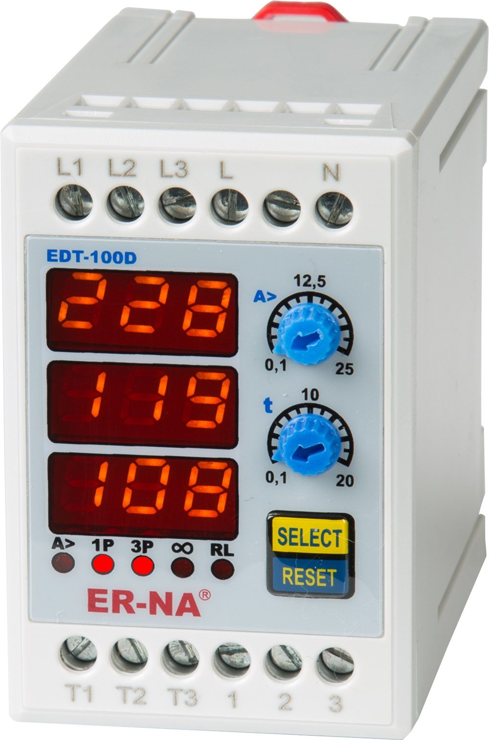 ERNA EDT-50D 15-50A DİJİTAL TERMİK RÖLE 380VZaman Saatleri ve SensörlerERNAEDT-50D-16942