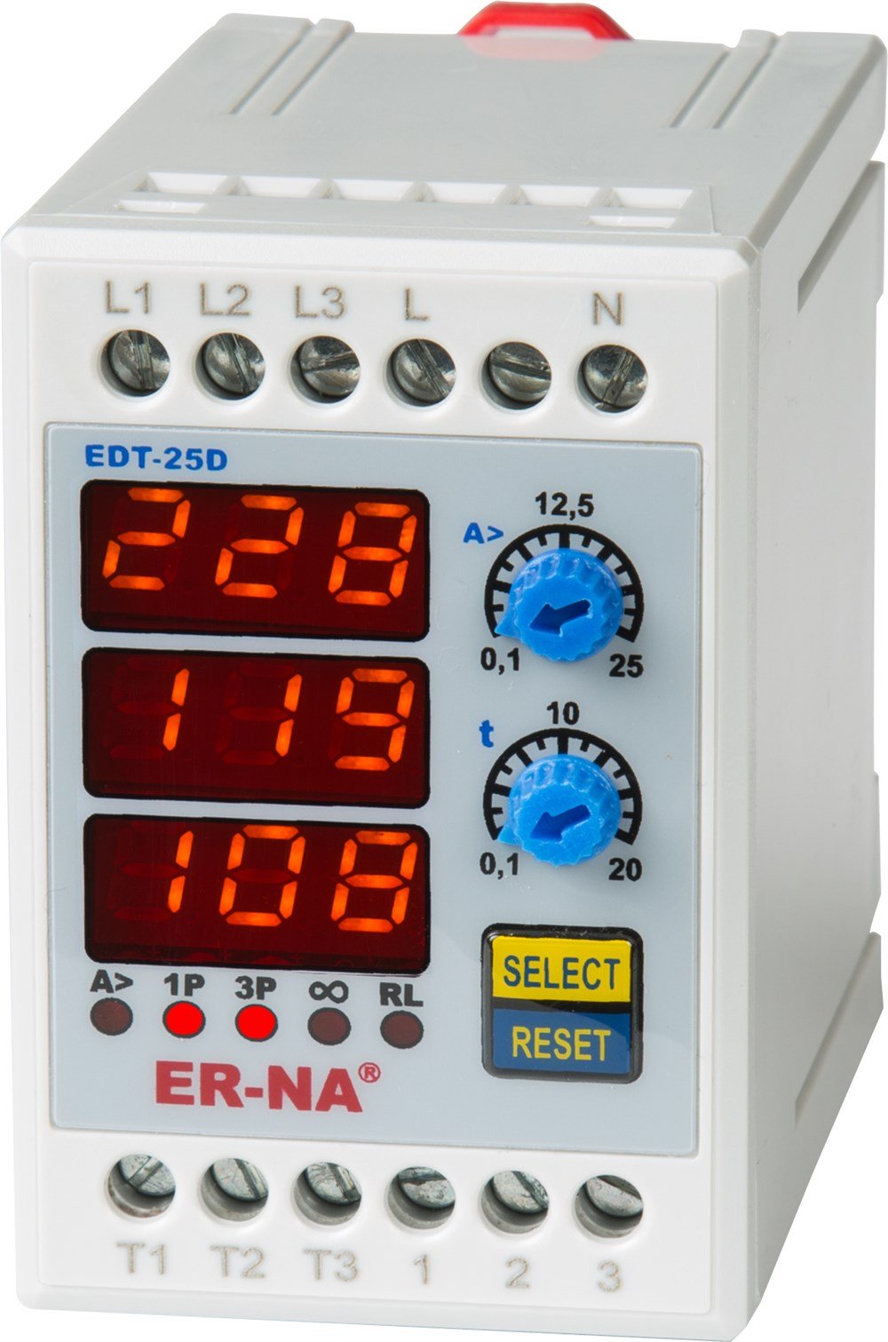 ERNA EDT-25 25A DİJİTAL TERMİK RÖLE 380VZaman Saatleri ve SensörlerERNAEDT-25-16910