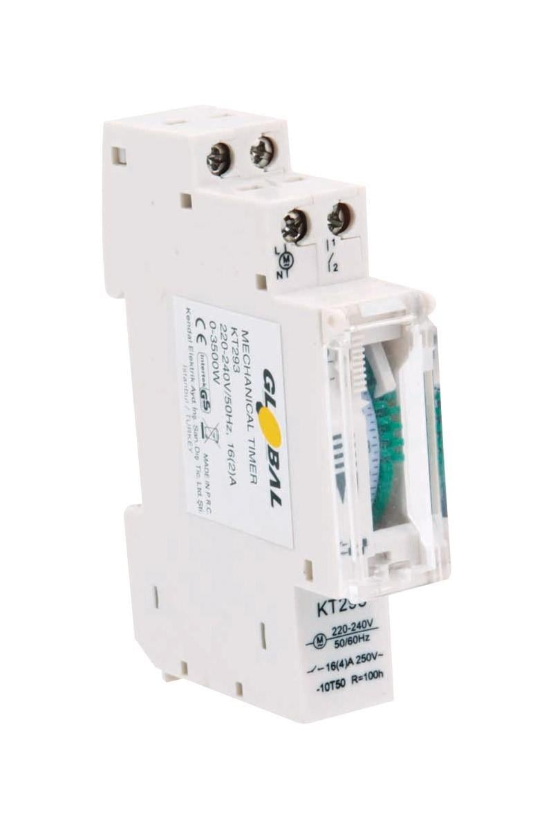 GLOBAL KT293 3500W 16A Otomat Tipi Zaman SaatiZaman Saatleri ve SensörlerGLOBALKT293-20153