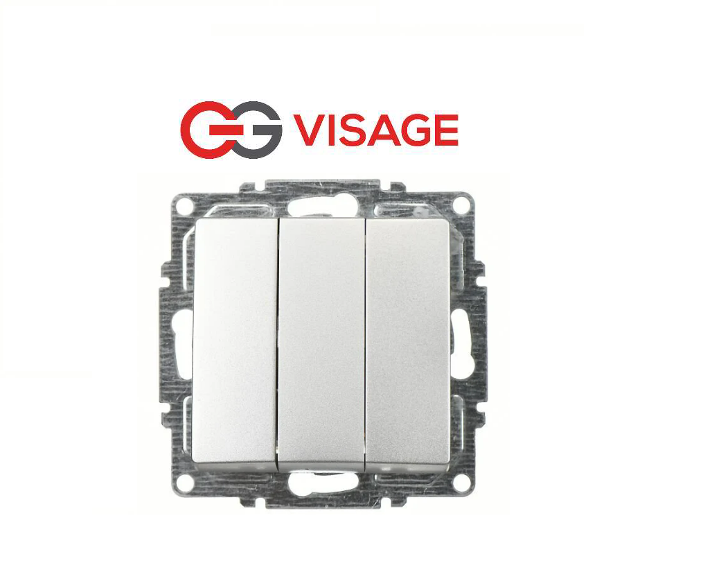 Günsan Visage Ambiance Gümüş Üçlü Anahtar Çerçevesiz Günsan Visage Ambiance Gümüş Üçlü Anahtar Çerçevesiz Anahtar PrizlerGÜNSAN01281500150160-8760