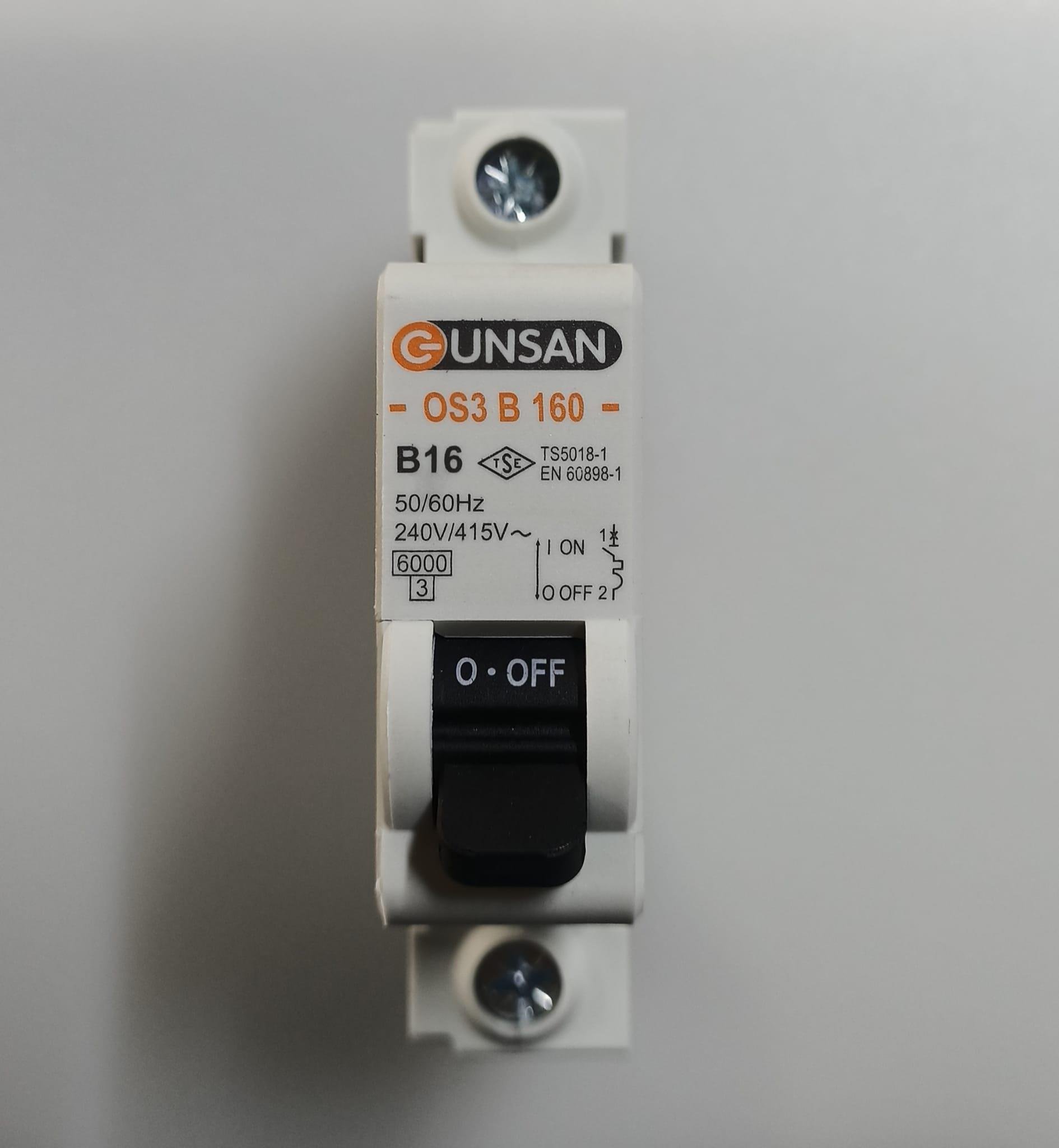 Günsan 1x20 A B tipi 6kA W OTOMAT SigortaGünsan Valta 1x20 A B tipi 6kA W OTOMAT Sigorta Fiyatları - Çimen ElektrikOtomatik SigortalarGÜNSANOS3B160-20-20232