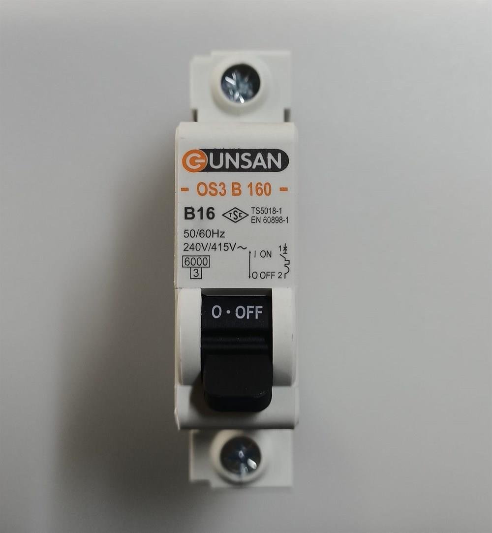 Günsan 1x40 A B Tipi 6 kA W Otomat SigortaGünsan Valta 1x40 A B Tipi 6 kA W Otomat Sigorta Fiyatları - Çimen ElektrikOtomatik SigortalarGÜNSANOS3B160-40-20202
