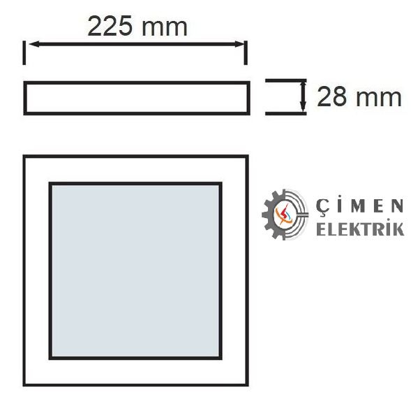 HOROZ ARINA 18W Beyaz Sıva Üstü Kare Led Panel Beyaz IşıkSıva Üstü Led SpotlarHOROZ0160260018-25684